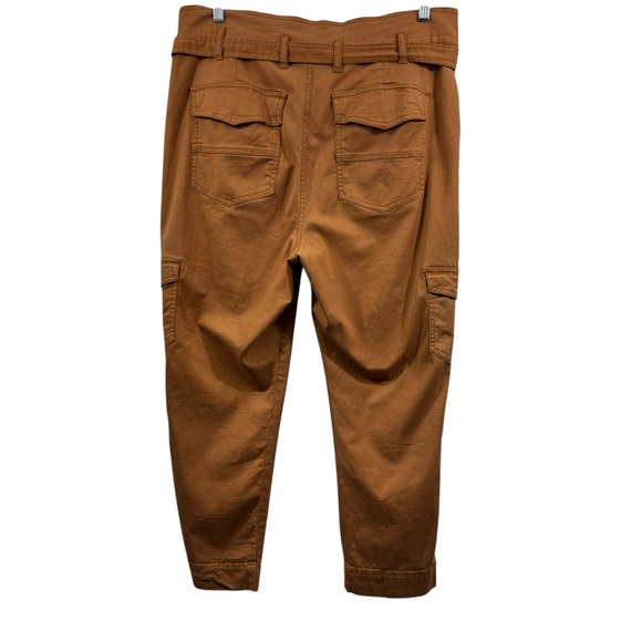 CABI #6045 Paper Bag Cargo Pants Burnt Orange Belted Straight Leg Women's Sz 10 - Picture 3 of 11